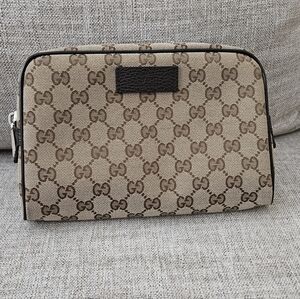 Authentic Gucci Beige and Brown Monogram Belt Bag